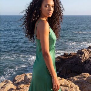 Green Slip Swim Cover-Up Dress - Women Swim